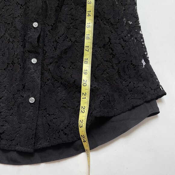 J. Crew Classic Fit Lace button Up Top Black Size 4 NEW NWT - Picture 6 of 7